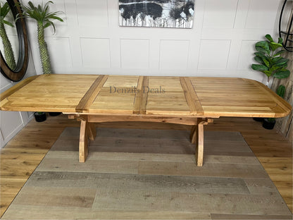 Oak Extendable Dining Table 10-12 Seat Oak Furnitureland Hercules)