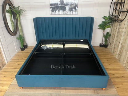 Super King Ottoman Bed | BLOOMSBURY Sunningdale Kingfisher Fabric
