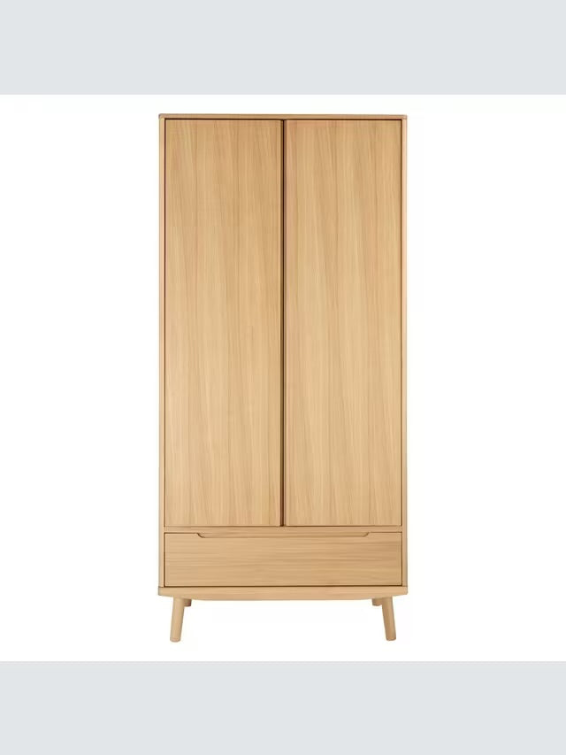 John Lewis Bow Double Wardrobe & Drawer, Natural R3