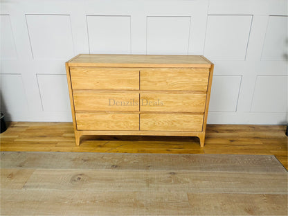 DURHAM Natural Oak 6 Drawer Chest, Oak Furnitureland