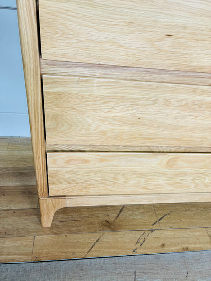 DURHAM Natural Oak 6 Drawer Chest, Oak Furnitureland