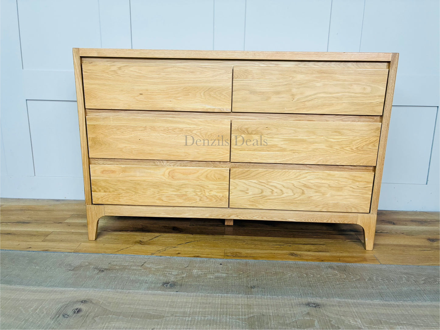 DURHAM Natural Oak 6 Drawer Chest, Oak Furnitureland