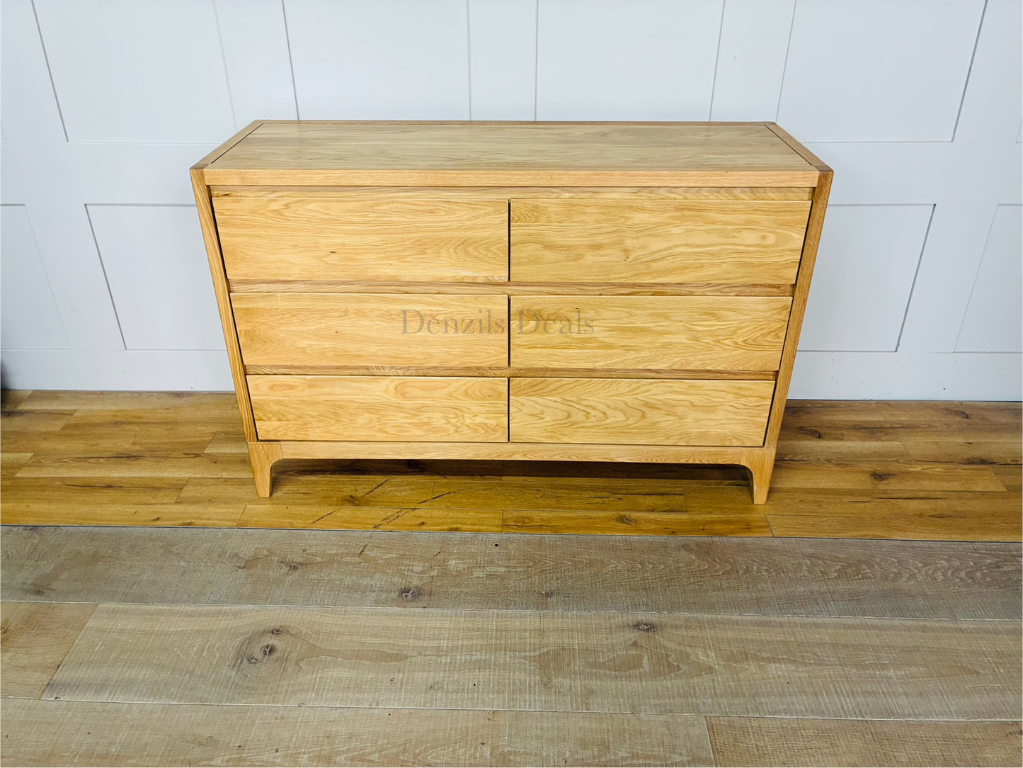 DURHAM Natural Oak 6 Drawer Chest, Oak Furnitureland