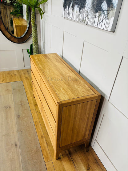 DURHAM Natural Oak 6 Drawer Chest, Oak Furnitureland