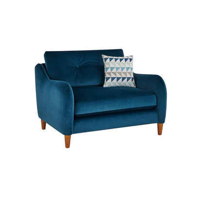 Oak Furniture Land Houston  Loveseat Teal Velvet Armchair #8777/9