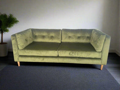 John Lewis Booth Large 3 Seater Sofa - Green Velvet R42