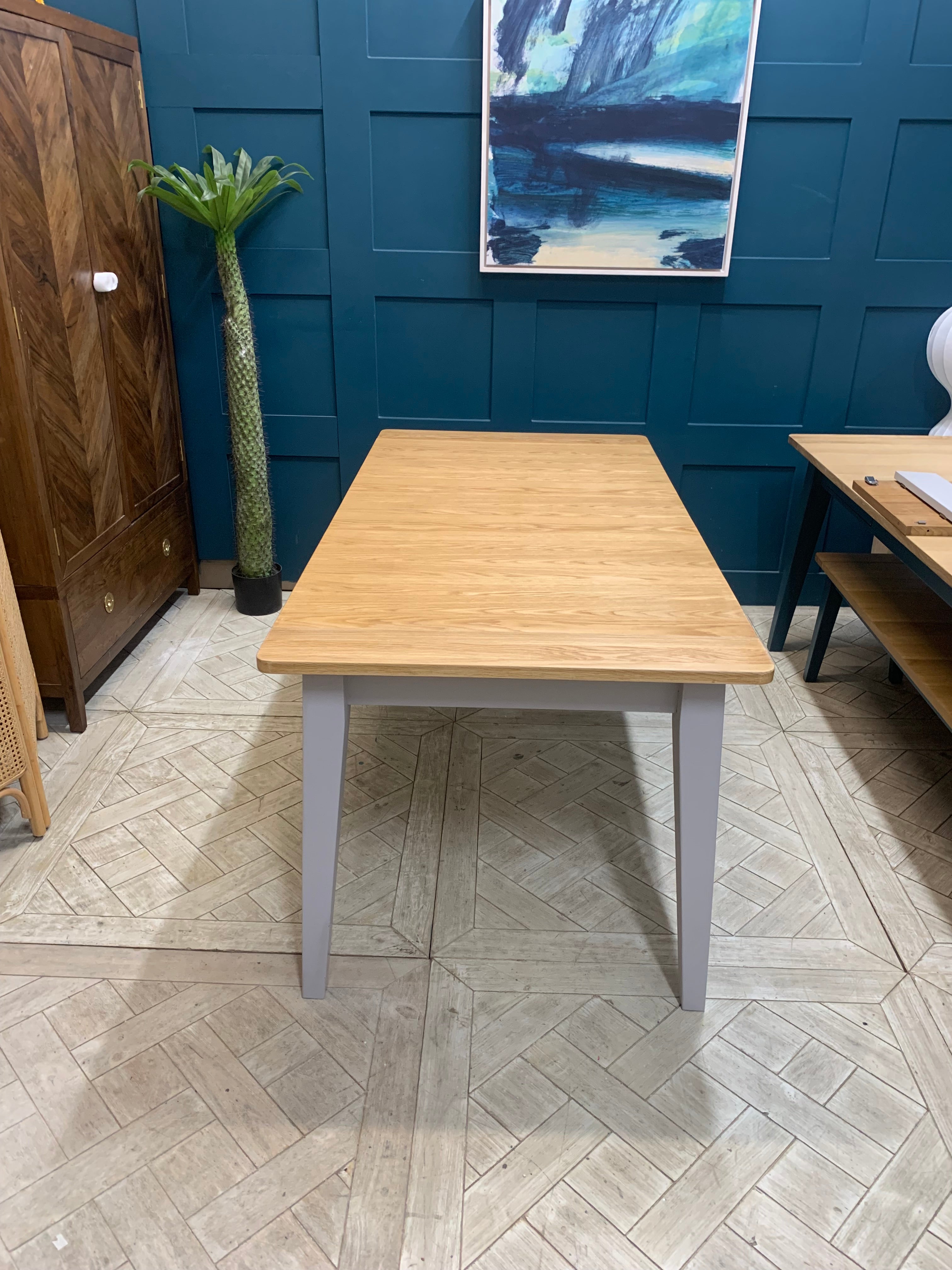 Made Ralph 6 8 Extending Dining Table With drawer Oak Grey Denzils Deals