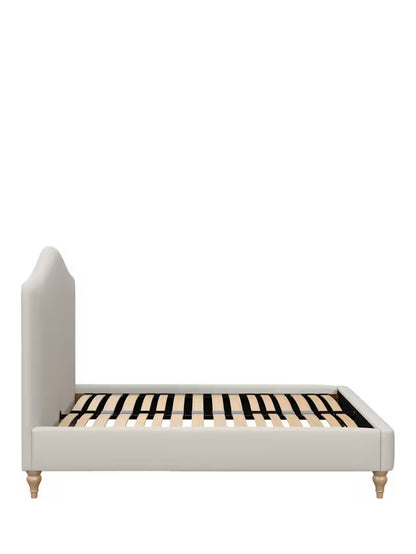 John Lewis Alice Upholstered Bed Frame in king size with a beige woven finish