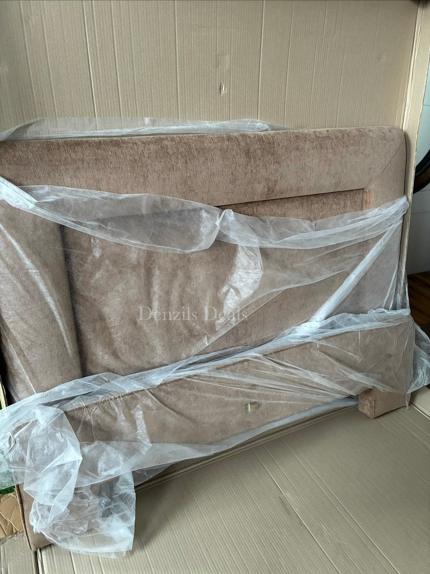 John Lewis Blocky Upholstered Bed Frame, Double, Nutmeg