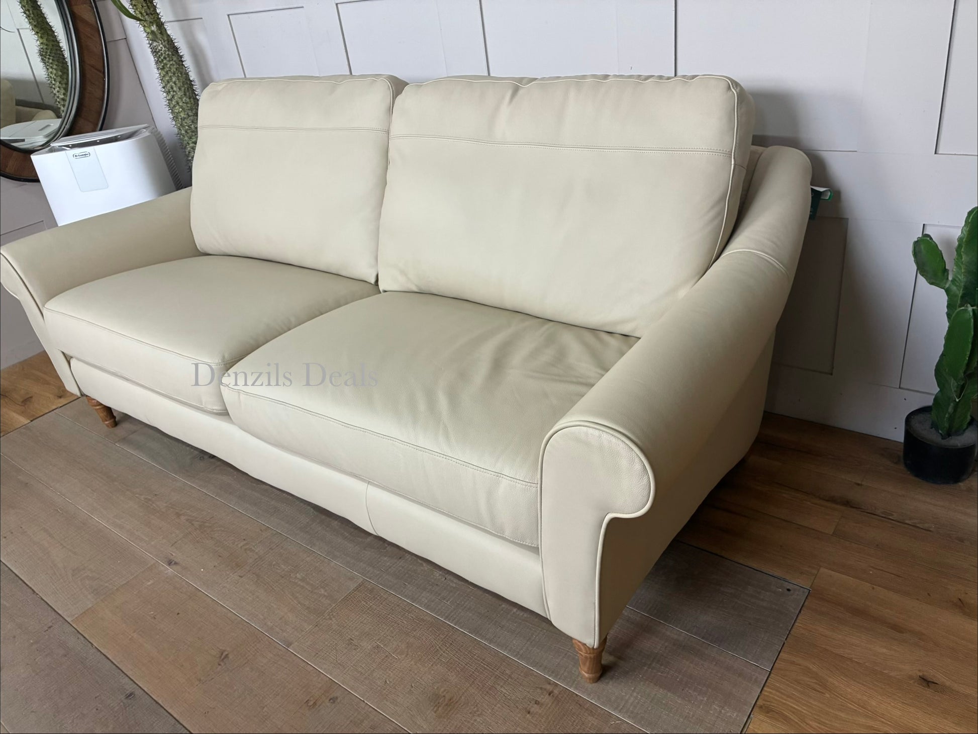 John Lewis Camber Grand 4 Seater Leather Sofa, Light Leg, Matt Pearl, With an elegant slender scroll arm, the Camber range delivers maximum style without compromising on comfort. A supportive sit, with a high back