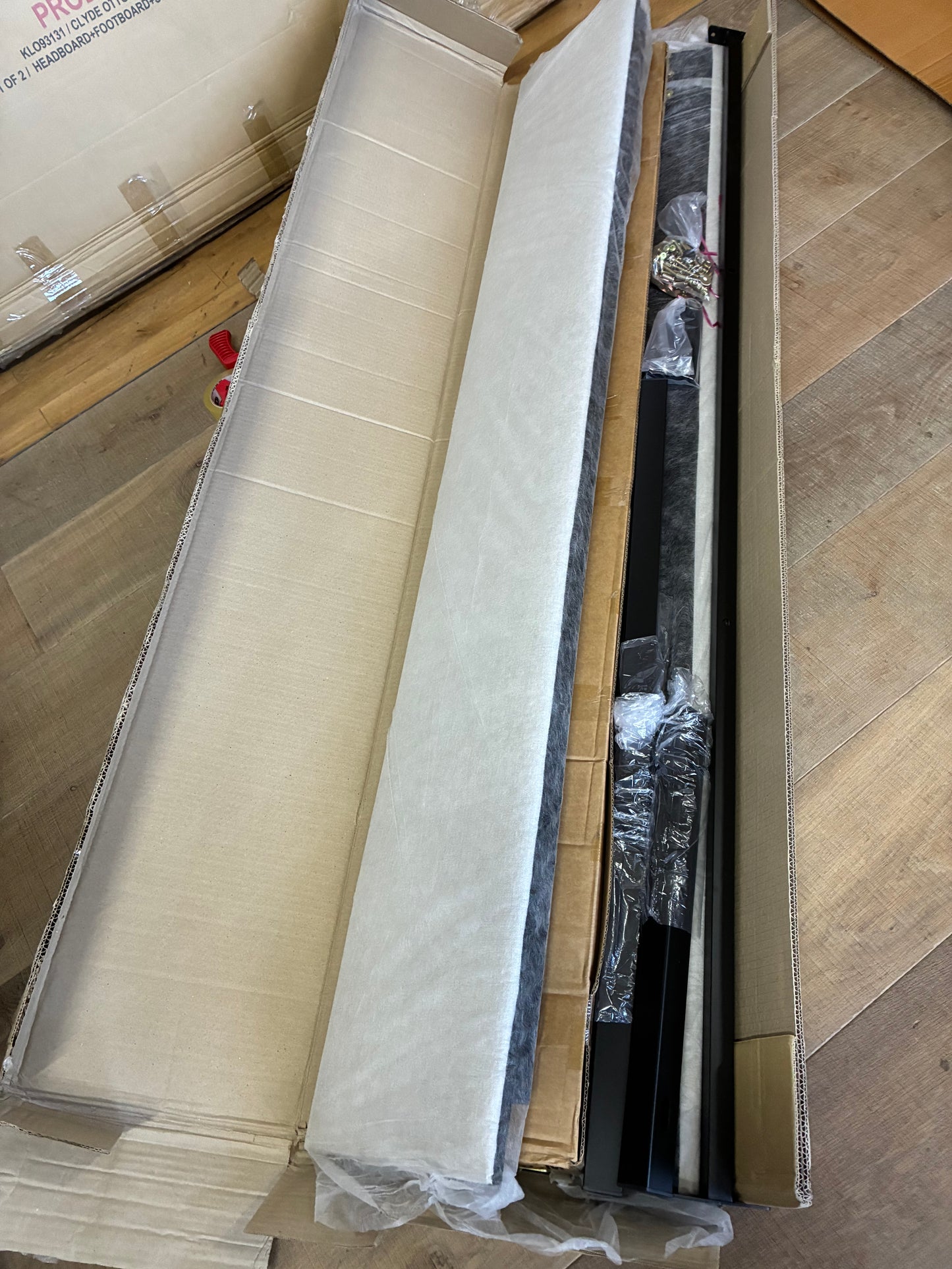 John Lewis Clyde Ottoman Storage Bed Frame, Brushed Weave Grey