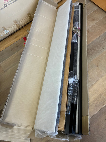 John Lewis Clyde Ottoman Storage Bed Frame, Brushed Weave Grey
