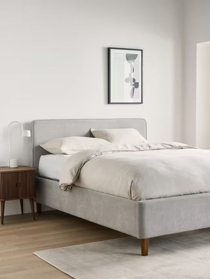 John Lewis Clyde Ottoman Storage Bed Frame, Brushed Weave Grey