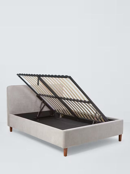 John Lewis Clyde Ottoman Storage Bed Frame, Brushed Weave Grey