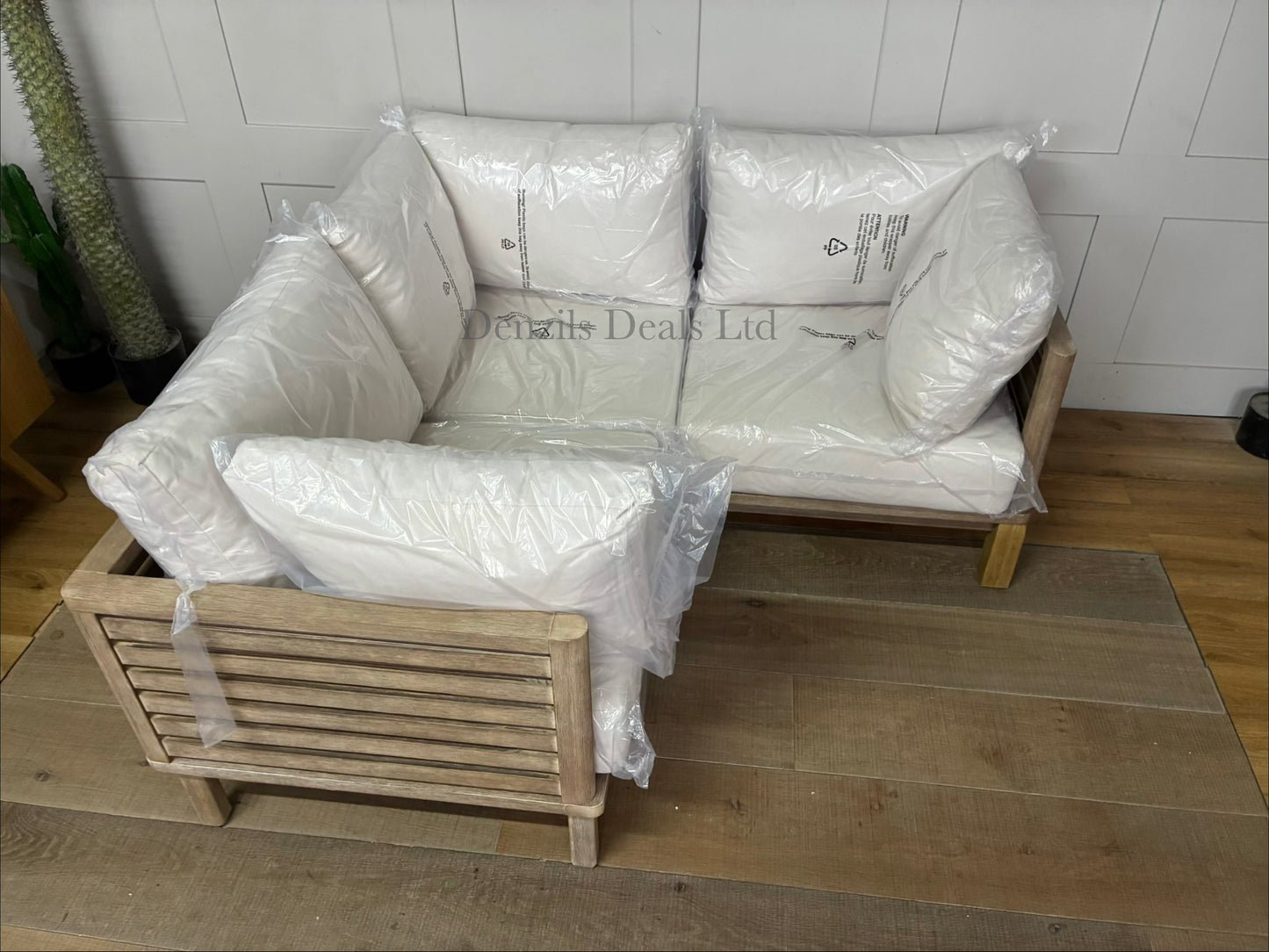  John Lewis Coast Eucalyptus Wood Garden Corner Unit Chairs, there jointed to creat a corner sofa 