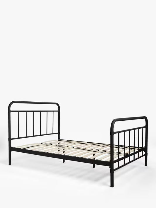John Lewis Dorm Metal Bed Frame, King Size, black