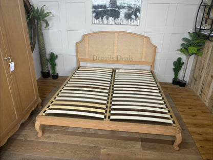 John Lewis Louis Woven Rattan Bed Frame, Super King Size, Oak