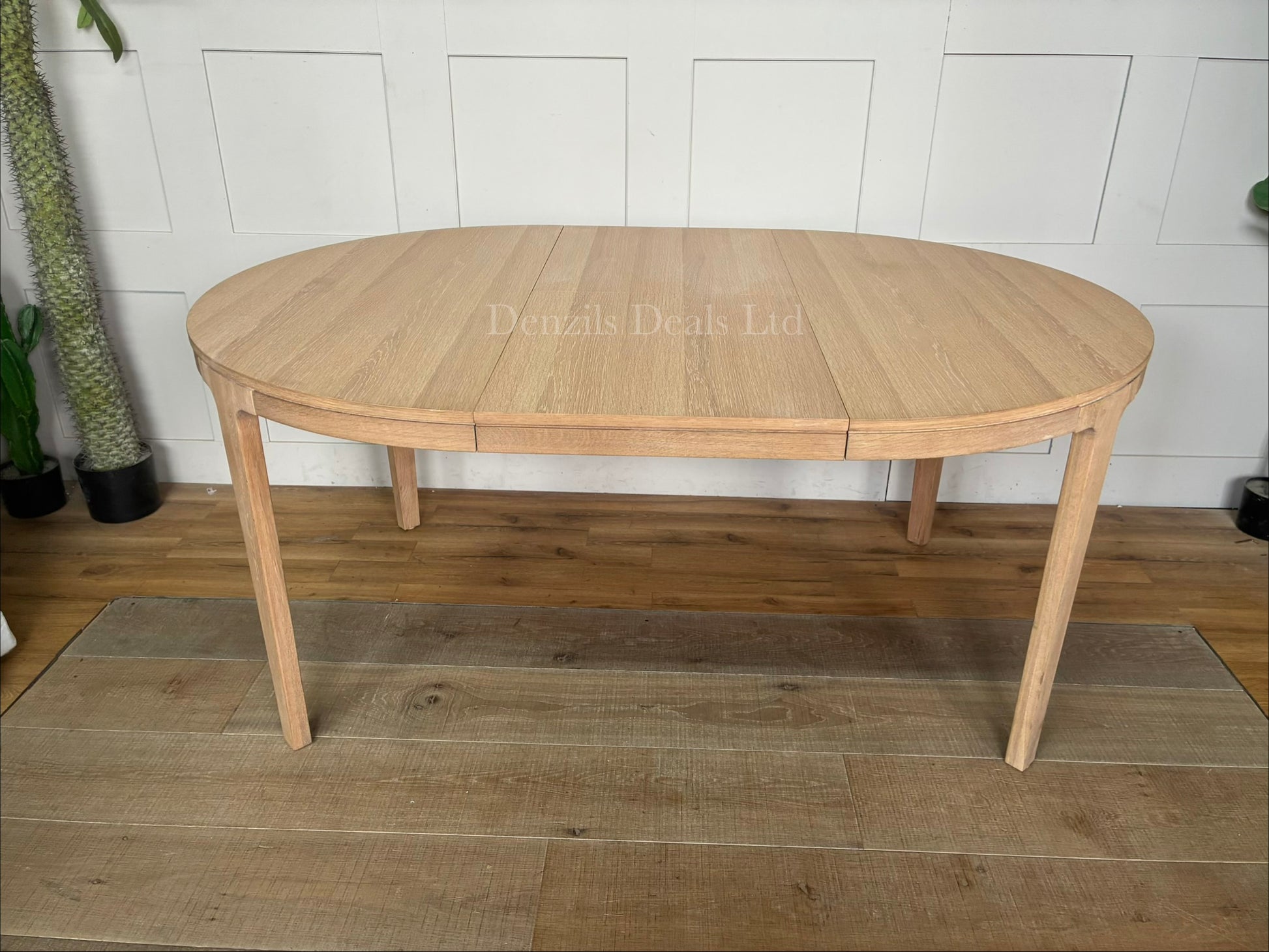 John Lewis Mira II Extending Round Dining Table, Oak finish.