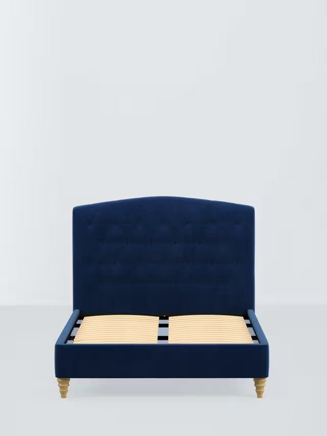 John Lewis Rue Upholstered Bed Frame, King Size, Deep Velvet Royal