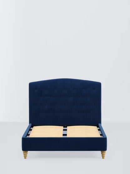John Lewis Rue Upholstered Bed Frame, King Size, Deep Velvet Royal