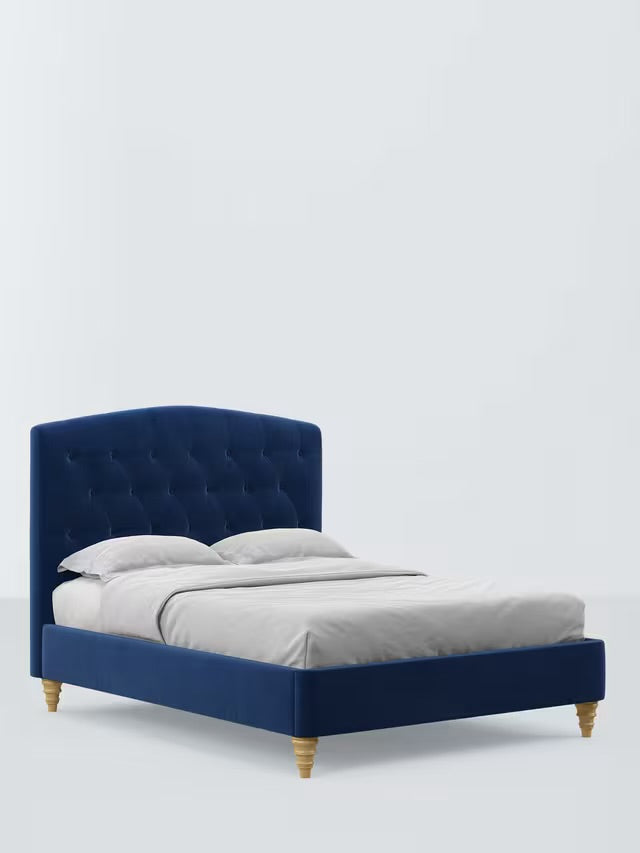 John Lewis Rue Upholstered Bed Frame, King Size, Deep Velvet Royal