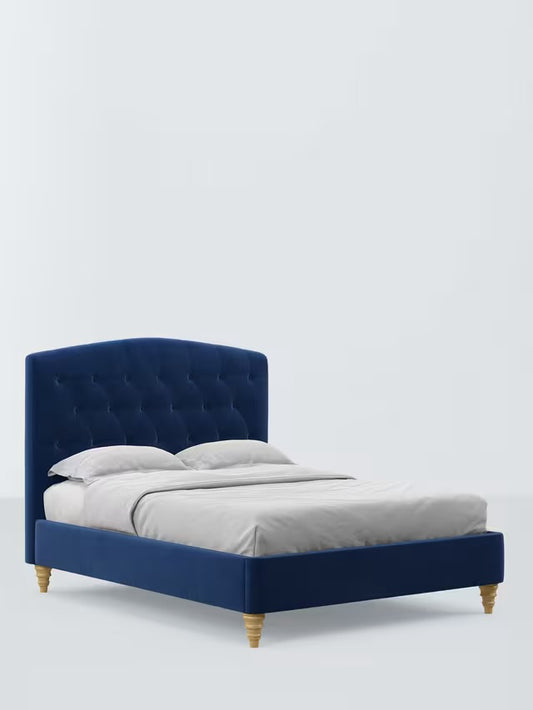 John Lewis Rue Upholstered Bed Frame, King Size, Deep Velvet Royal