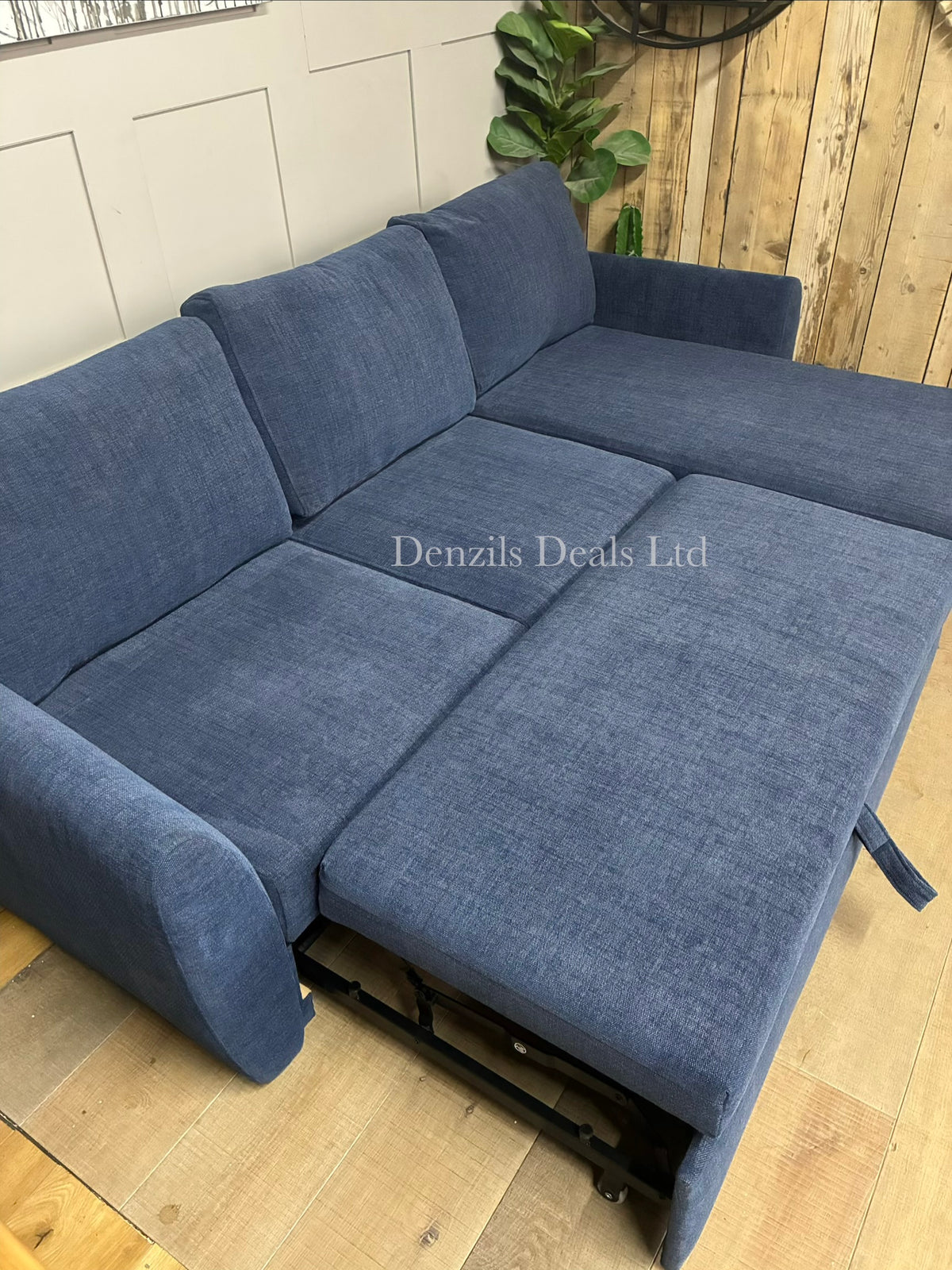 John Lewis Sansa fabric chaise sofa bed with integrated hidden storage and a pull-out double mattress.