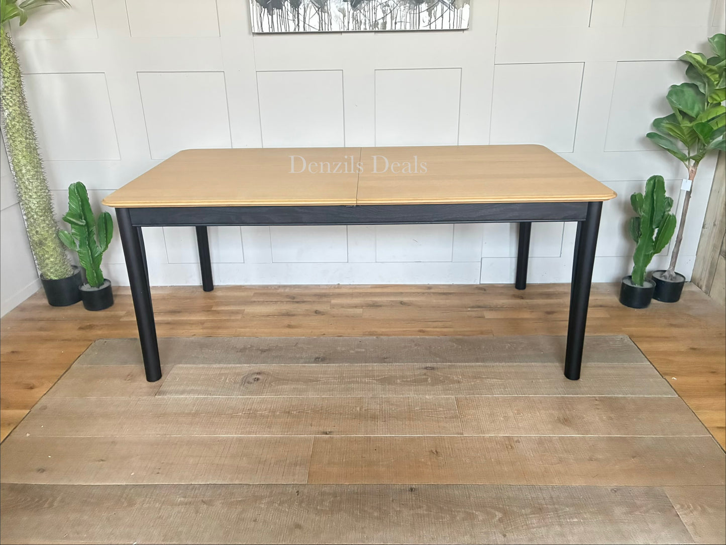 John Lewis Stanton extending dining table in oak and black.