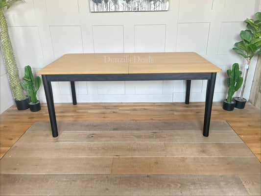 John Lewis Stanton extending dining table in oak and black.