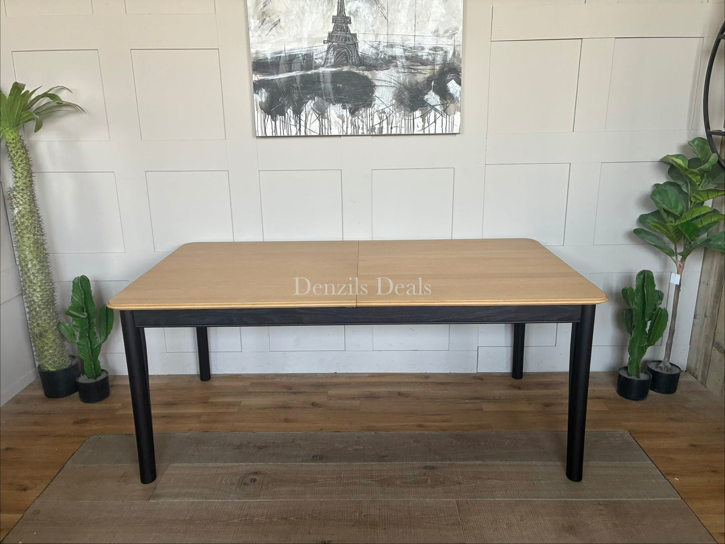John Lewis Stanton extending dining table in oak and black.