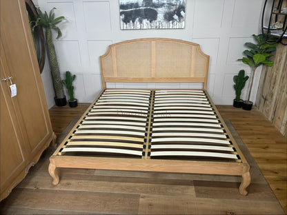 John Lewis Louis Woven Rattan Bed Frame, Super King Size, Oak