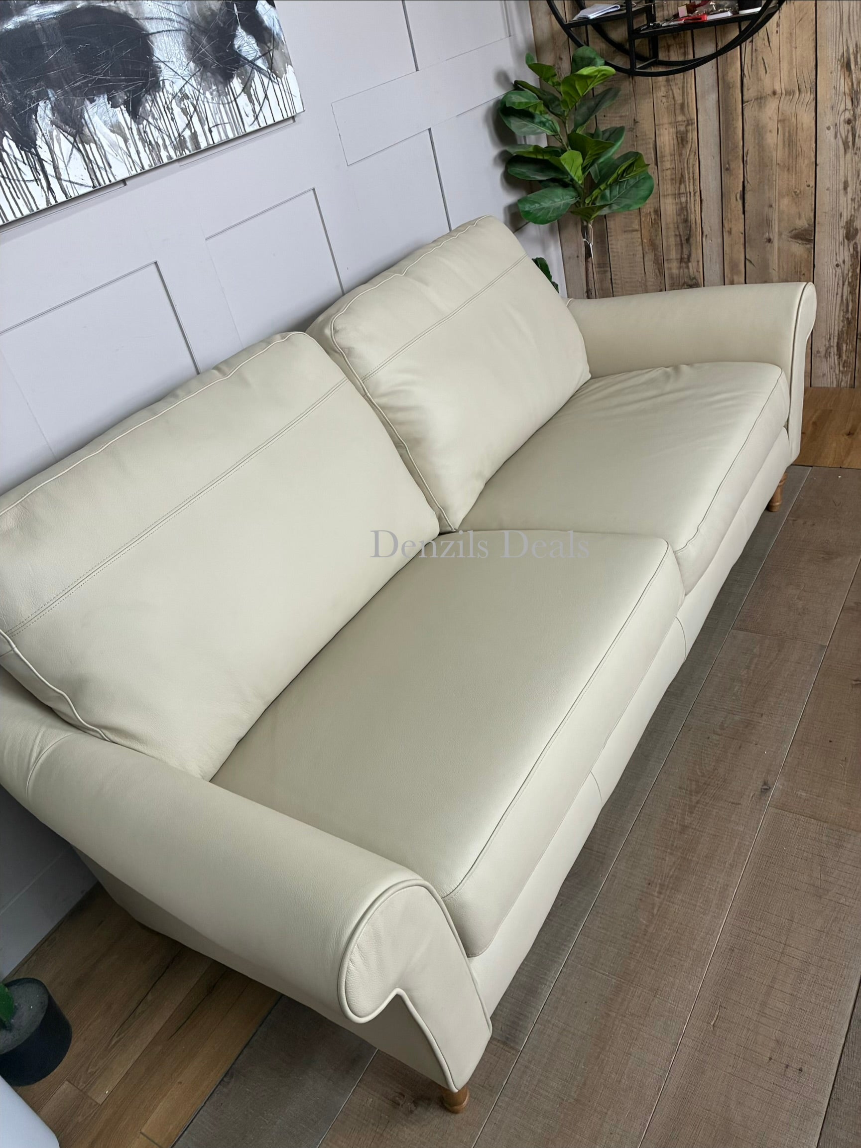 John Lewis Camber Grand 4 Seater Leather Sofa, Light Leg, Matt Pearl, With an elegant slender scroll arm, the Camber range delivers maximum style without compromising on comfort. A supportive sit, with a high back