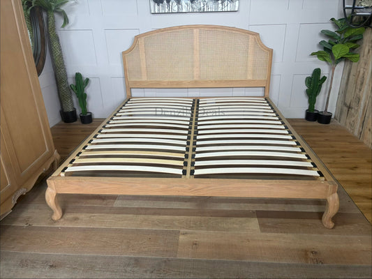 John Lewis Louis Woven Rattan Bed Frame, Super King Size, Oak
