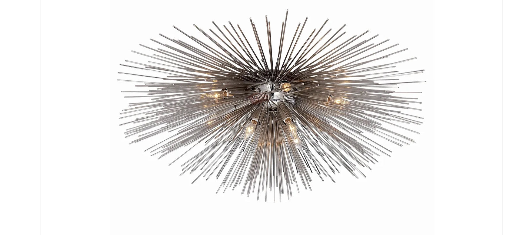 Decorative ceiling light radiating a warm, striated glow, the Strada medium flush mount by Kelly Wearstler for Visual Comfort Visual Comfort."

