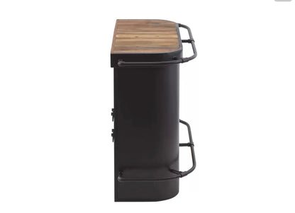 Kleo Small Bar From boar reclaim wood , featuring hand and foot rail