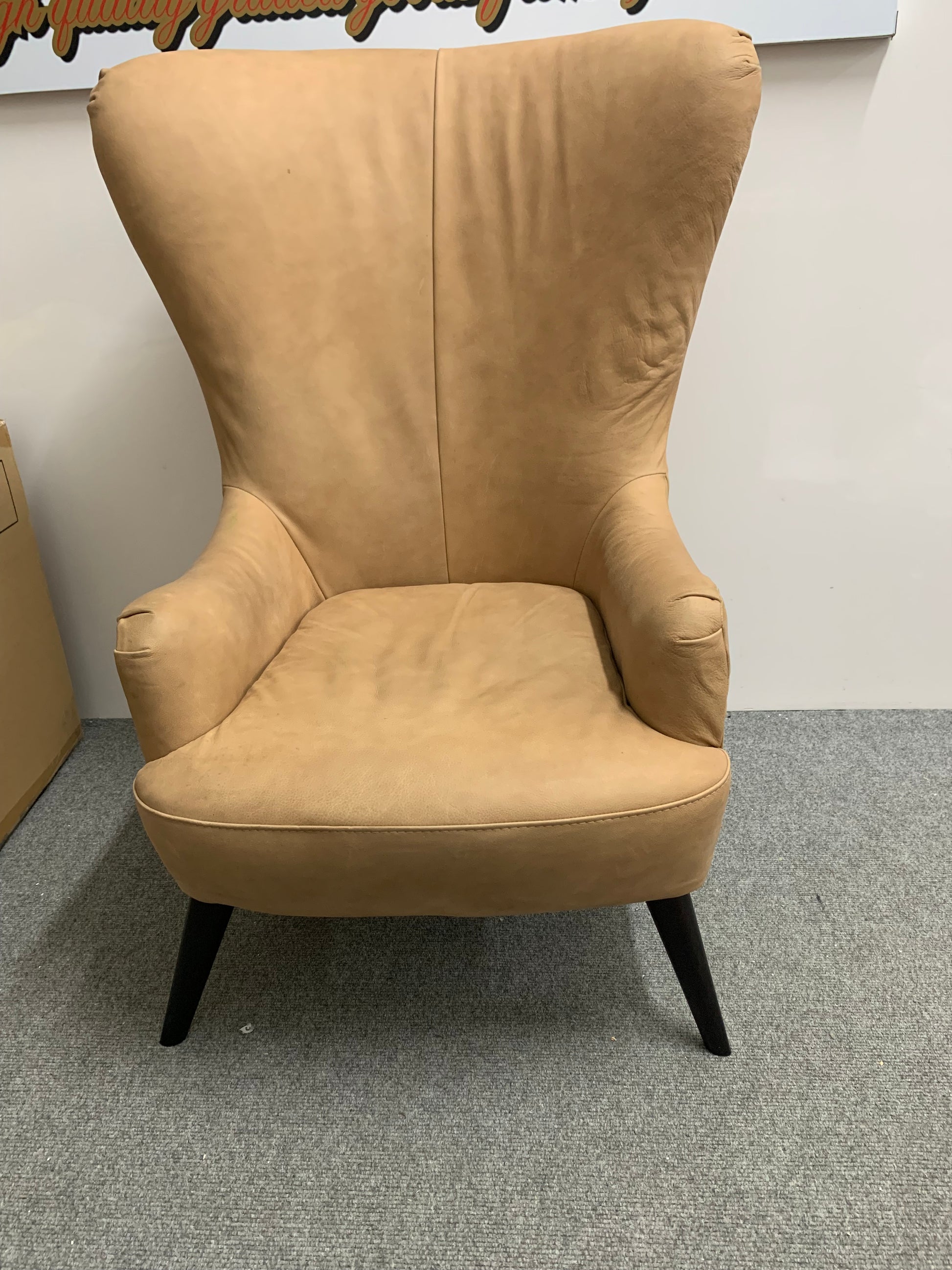 MADE.COM Bodil Accent Armchair, Tan Leather