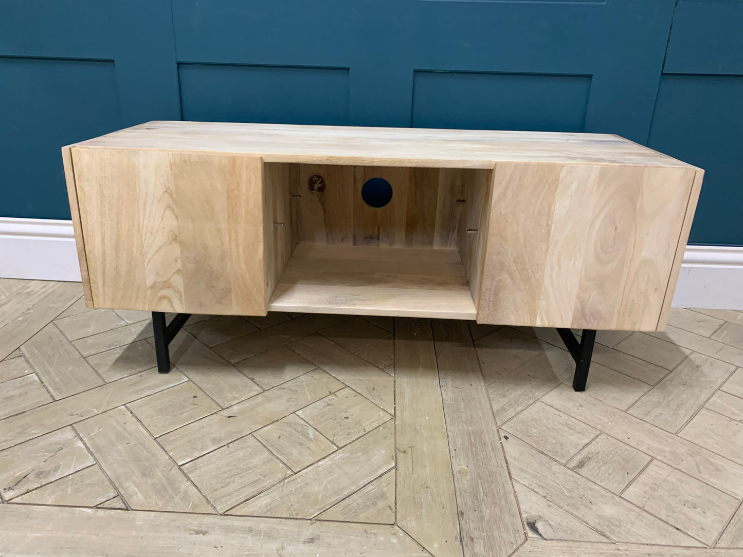 Made.com APHRA TV Stand / media unit Light Mango Wood and Black
