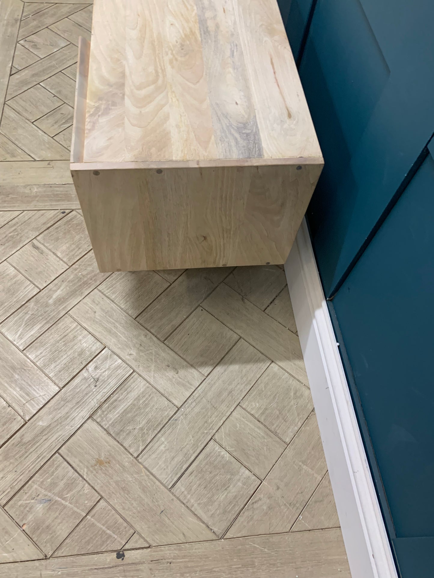 Made.com Aphra TV stand in light mango wood with black metal legs and media shelves