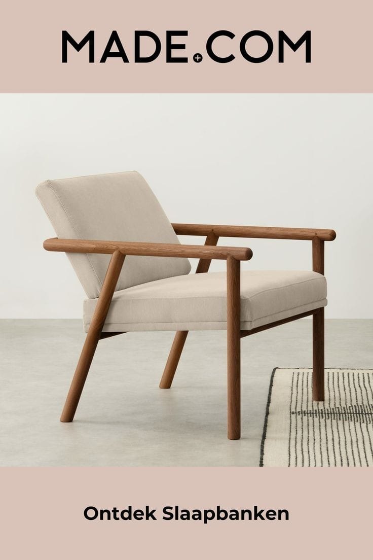 Made.com Lars Accent Armchair Stone Micro with Walnut Stain