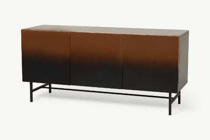 Made.com Sulta Wide Sideboard in Brass & Black Ombre with industrial-style black legs.