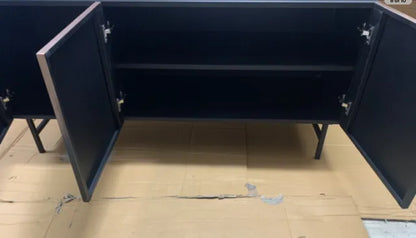Made.com Sulta Wide Sideboard in Brass & Black Ombre with industrial-style black legs and huge internal storage 