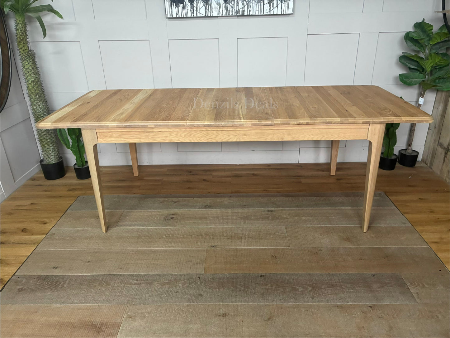 NEWTON solid oak extendable dining table 