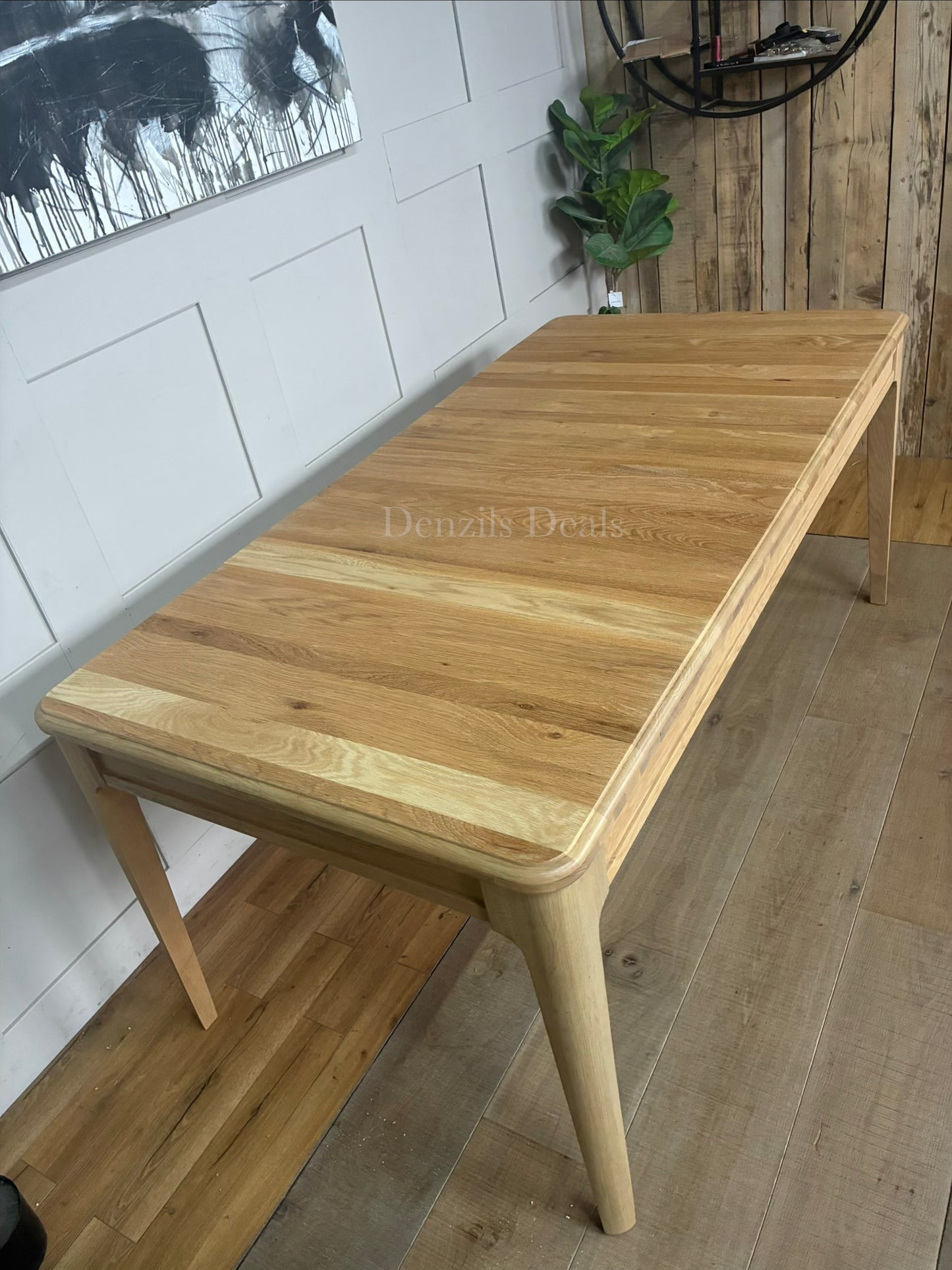 NEWTON solid oak extendable dining table 