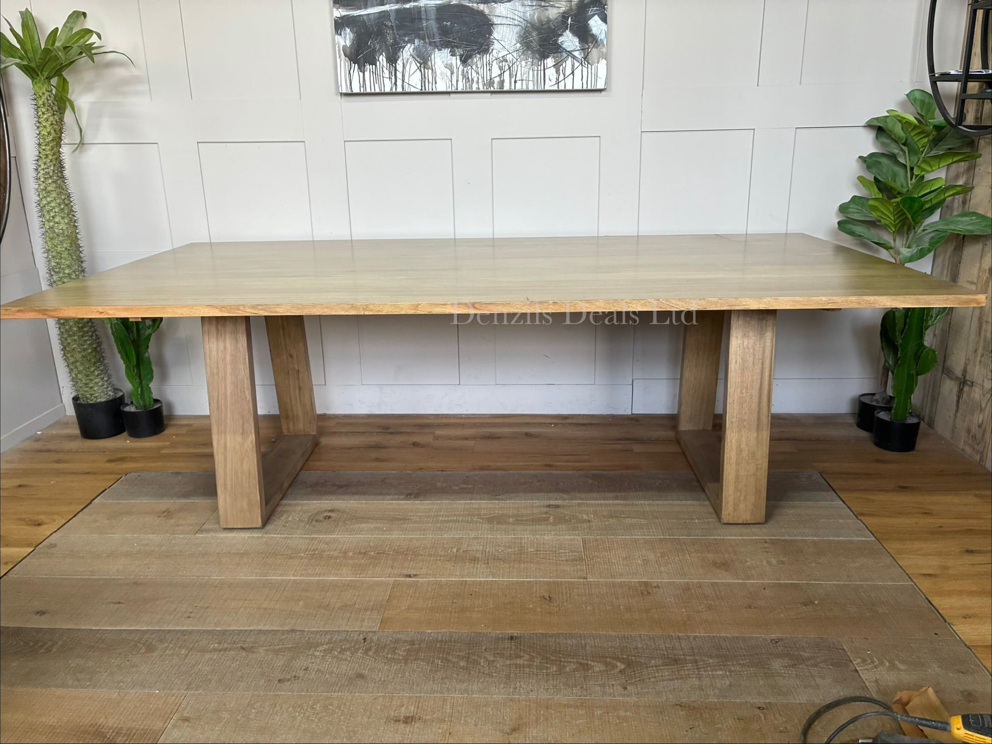 Nick Scali Natami dining table in solid South American Ash with minimalist Scandinavian design.