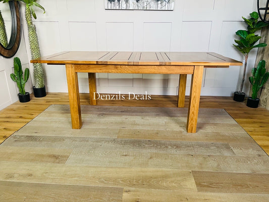 Solid Oak 6-8 Seater Extending Dining Table Rushmere Rustic  OakFurnitureland R2