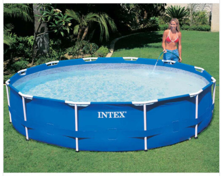 INTEX FAMILY METAL FRAMED SPLASH POOL SET 10 ft ROUND x 30