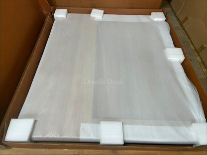 John Lewis Rest king-size natural wood bed frame with 4 storage drawers and padded headboard