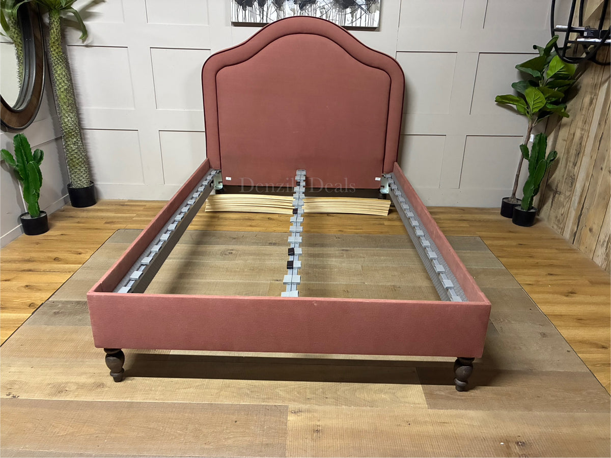 The Love Your Home Christobelle Double Piped Bed frame Features distinct contrast or tonal double piping on the headboard and footboard silhouette, offering a classic yet contemporary statement look.