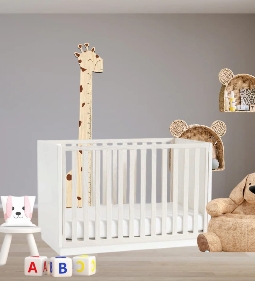 West Elm x PBK Modernist white and wood convertible cot with toddler bed conversion rail