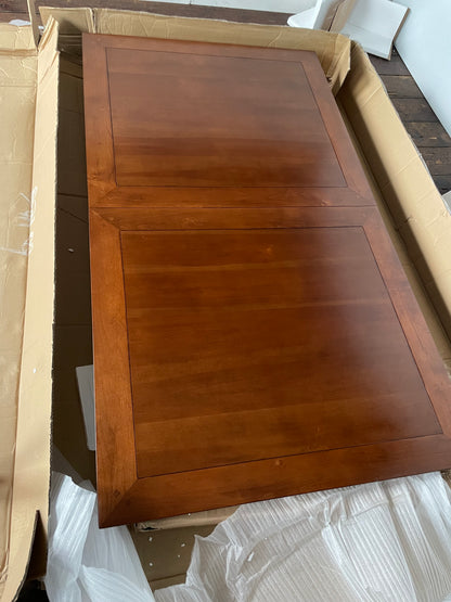 6-8 seater Willis Gambier New York extending dining table fully extended, showcasing its modern lines and ample seating space.